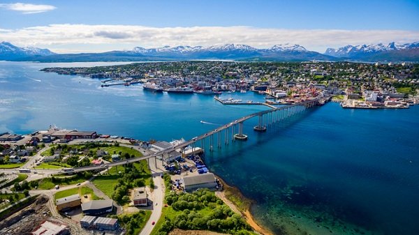 Bridge of city Tromso, Norway